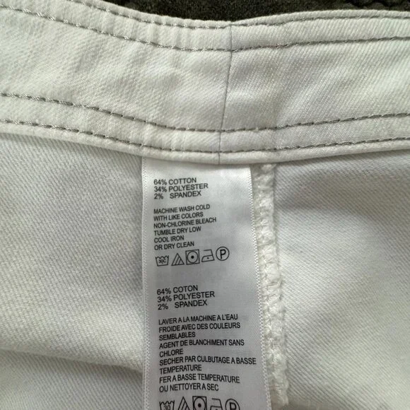 Tommy Bahama Ella Twill Skirt White Size 12 Button Front Cotton Blend 16" Long - Picture 5 of 5